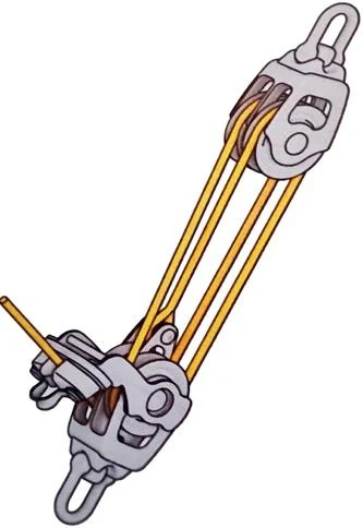 Figura ufficiale della domanda (ATTREZZATURA DELLE UNITA' A VELA): Quello rappresentato in figura è un paranco con un rapporto 6:1