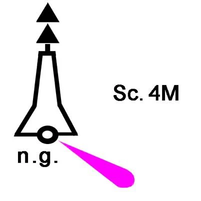 Figura ufficiale della domanda (I principali fanali luminosi e il sistema IALA): Cosa indica la sigla alfabetica posta sotto alla boa luminosa di fianco rappresentata?