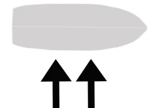 Figura ufficiale della domanda (Nomenclatura delle parti principali dello scafo): Le frecce in figura indicano: