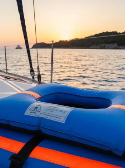 Giubbotti salvataggio omologati su una barca a vela in Sicilia